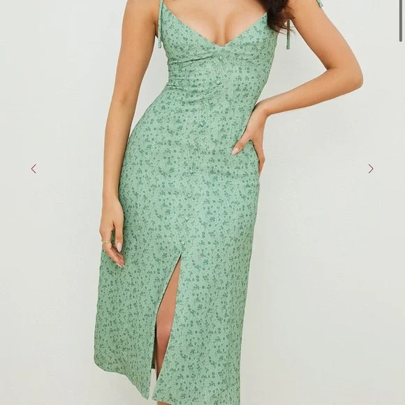 🖤NWT🔺HOUSE OF CB CORNELIA
Green Tonal Floral Midi Dress - Picture 7 of 14